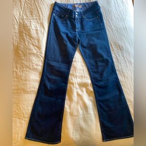 Paige Premium Canyon Dark Blue Wide Leg Jeans, size 30.